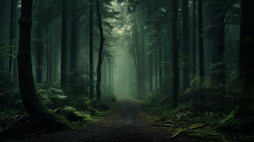 Dark green forest