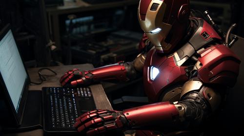 Military hacking computer iron man