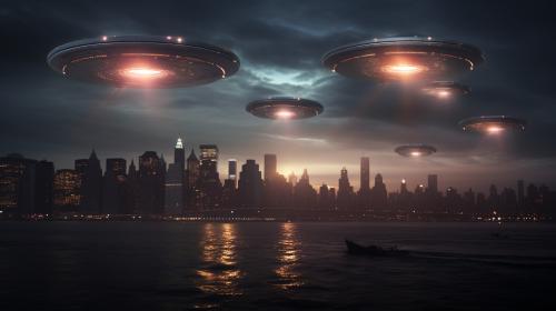 Realistic UFO invasion of New York City battling the human race