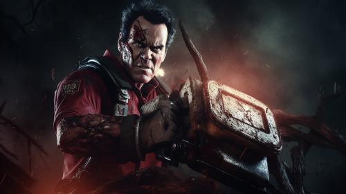 Ash Williams with chainsaw hand