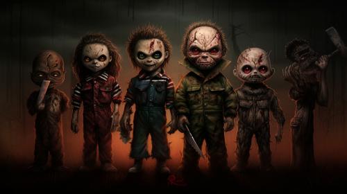 Gremlin and Jason Vorhees and Freddy Krueger and Micheal Myers and Leatherface and Chucky and Samara Morgan