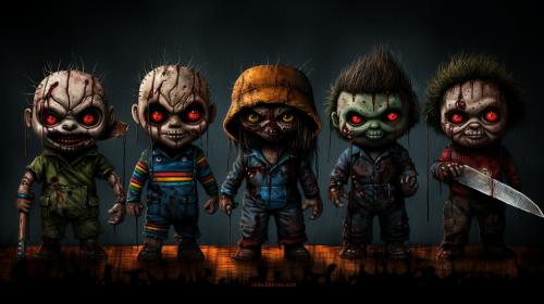 Gremlin and Jason Vorhees and Freddy Krueger and Micheal Myers and Leatherface and Chucky and Samara Morgan