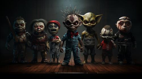 Gremlin and Jason Vorhees and Freddy Krueger and Micheal Myers and Leatherface and Chucky and Samara Morgan