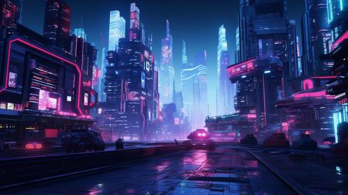 Cyberpunk neon city