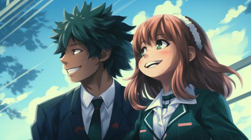 Ochako Uraraka and Izuku Midoriya