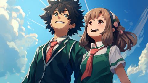 Ochako Uraraka and Izuku Midoriya