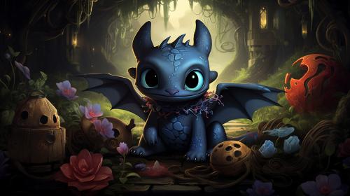 Toothless and stitch in wonderland