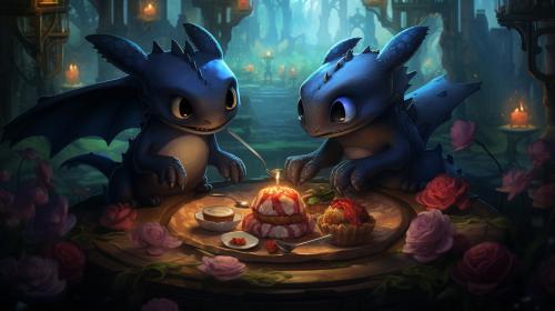 Toothless and stitch in wonderland