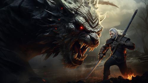 Geralt The Rivia fighting a nekker In the witcher 3