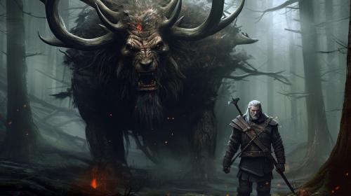 Witcher 3 wild hunt, geralt and a leshen