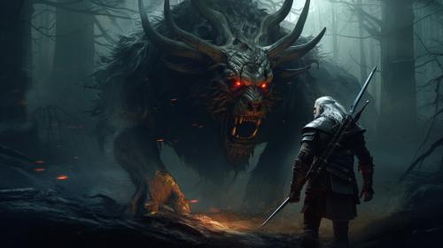 Witcher 3 wild hunt, geralt and a leshen