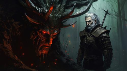 Witcher 3 wild hunt, geralt and a leshen