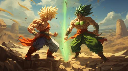 Goku and Broly fighting