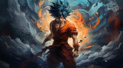 Ultra Instinct Goku fighting Gear 5 Luffy