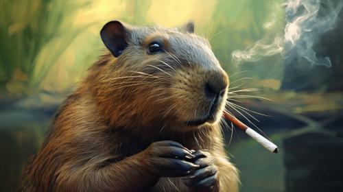 Capybara smoking a cigar