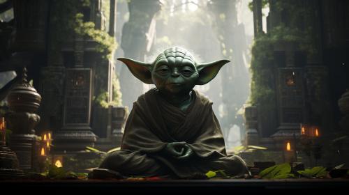 yoda in a temple