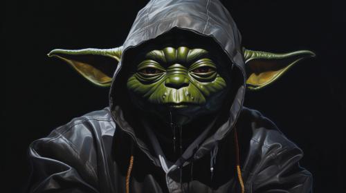 black yoda in the hood