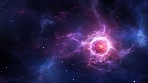 Crab nebula, purple, bright, stars, vast, planets