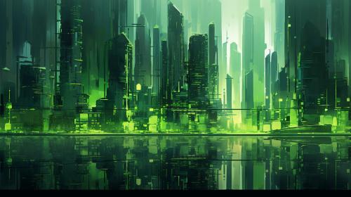 Green abstract city