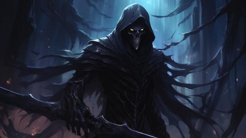 Dark and cool grim reaper anime