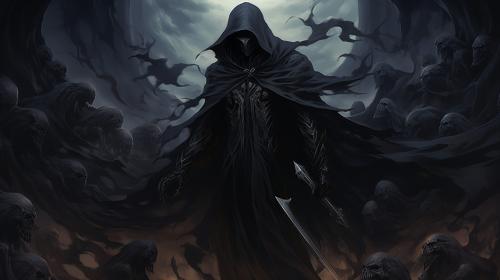 Dark and cool grim reaper anime