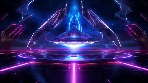 Spaceship neon space