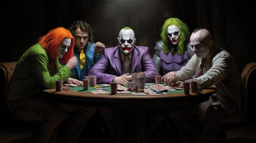 Rick and Morty, Walter white, and Jesse from breaking bad along The Joker, the Riddler, Darth Vader, pinky and The Brain all sitting at a table  discussing taking over the world ultra realistic 4k photo realistic