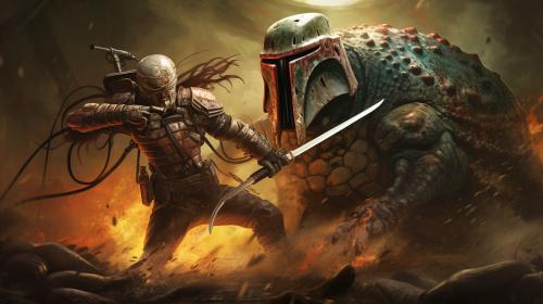 Boba fett fighting The predator