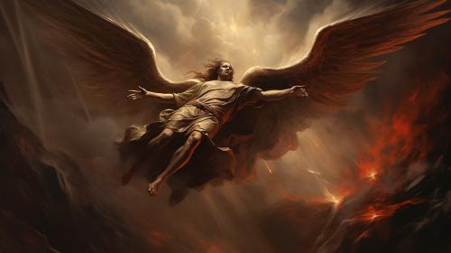 Lucifer falling from heaven