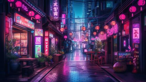 Aesthetic neonlight japan