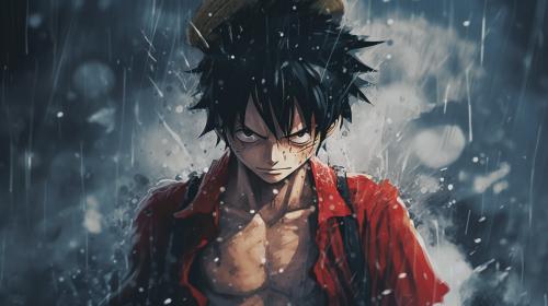 luffy facing kratosimage with ultra hd resolution, super realistic