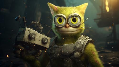 Creepy and Cute Strong Cats play halo on XBOX with SpongeBob. 4k Uhd Ultra realistic Cinematic HDR