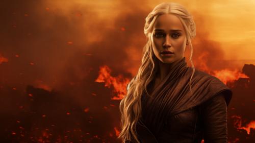 Daenerys Targaryen Drogon Mountain castle fire smoke