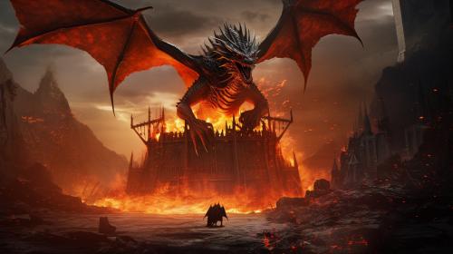 Shattered castle leading to iron throne targaryen fire drogon