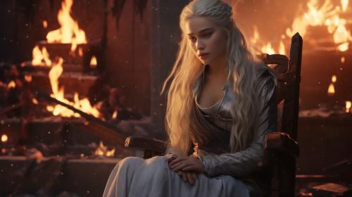 Broken path leading to the Iron throne daenerys targaryen sitting fire