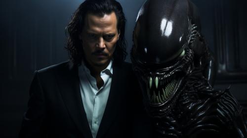 Johnny depp as xenomorph photorealism 8k