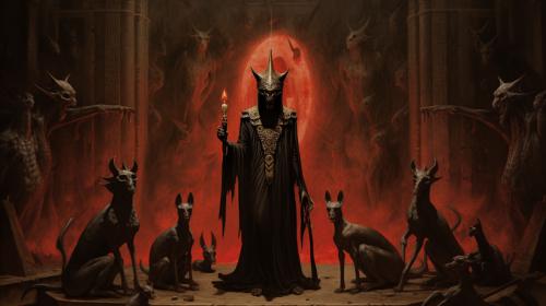  exorcism of the Anubis in hell surrealism