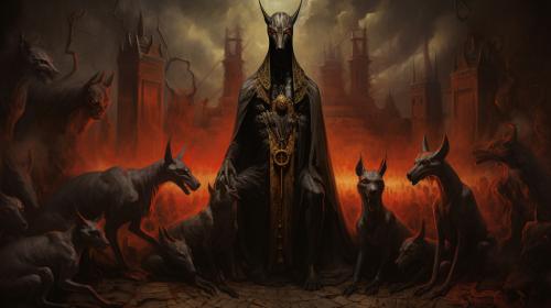  exorcism of the Anubis in hell surrealism