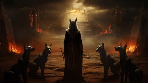  exorcism of the Anubis in hell surrealism