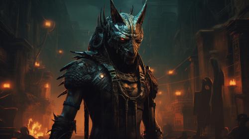  exorcism of the Anubis in hell dark city  cyberpunk