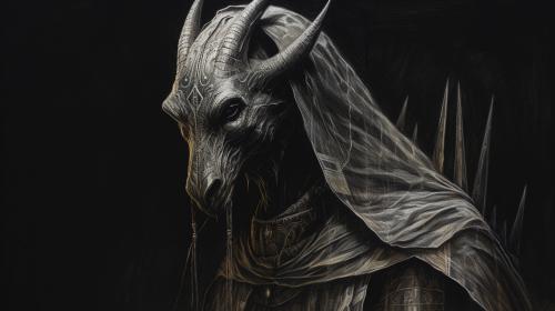 Anubis horror Egipt at night dark priest pencil drawing