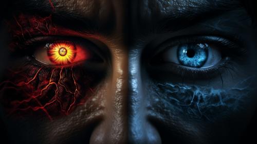 Why do the same eyes see two different things? Like in the dark hell of the tempting demon of darkness! the same in terms of personality. Darkness fighting light