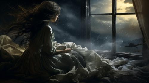 A terrible wind was hitting the windows, awakening dark dreams ?