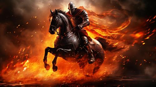 Magic fire black knight