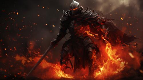 Magic fire black knight