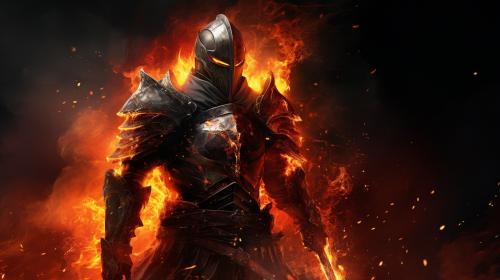 Magic fire black knight