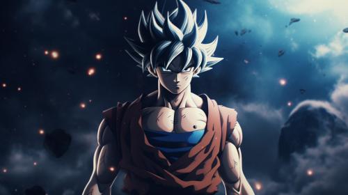 Goku Ultra instinct, HD, Perfect detail, anime accurate, space in background