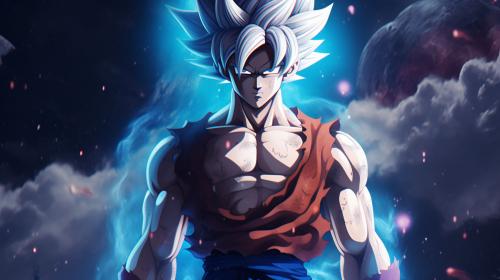 Goku Ultra instinct, HD, Perfect detail, anime accurate, galaxy in background