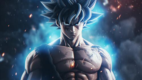 Goku Ultra instinct, HD, Perfect detail, anime accurate, galaxy in background