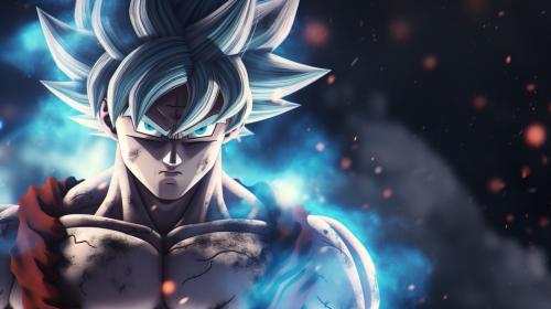 Goku Ultra instinct, HD, Perfect detail, anime accurate, galaxy in background